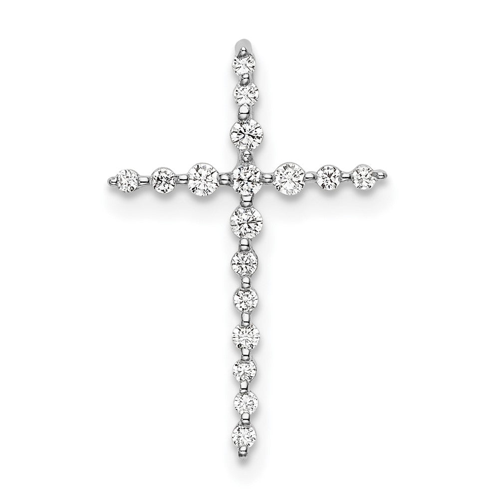 14kw 1/6ct Lab Grown Diamond VS/SI+ G+ Comp Cross Chain Slide Pendant