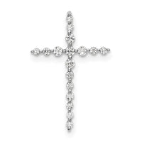 14kw 1/6ct Lab Grown Diamond VS/SI+ G+ Comp Cross Chain Slide Pendant
