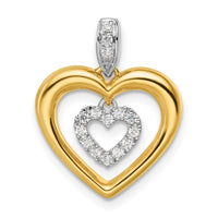 14ktt 1/6ct Lab Grown Dia VS/SI+ G+ Comp Dangle Double Heart Pendant
