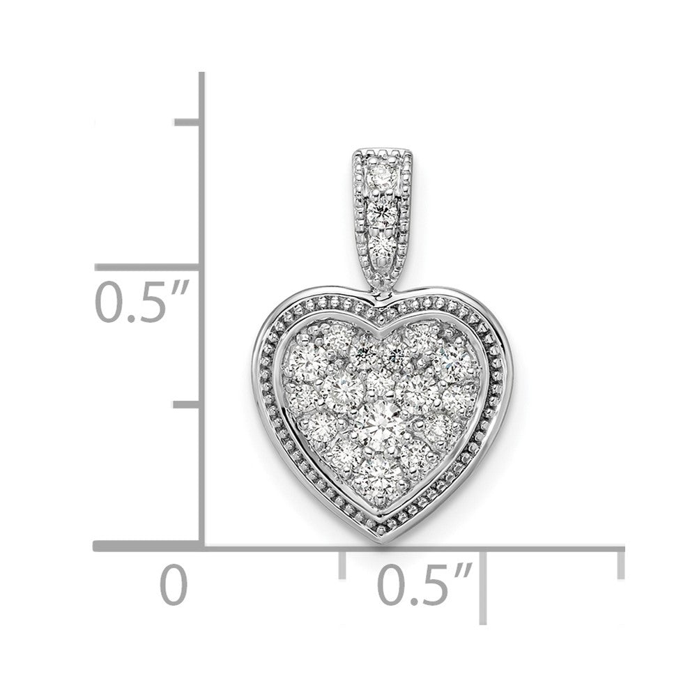 14kw 3/8ct Lab Grown Diamond VS/SI+ G+ Complete Framed Heart Pendant