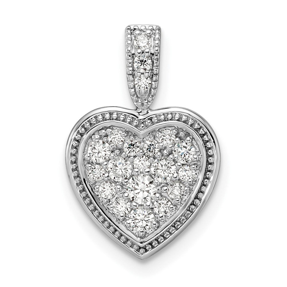 14kw 3/8ct Lab Grown Diamond VS/SI+ G+ Complete Framed Heart Pendant