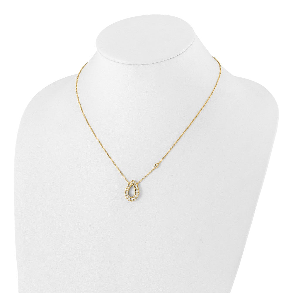 14k 3/4ct Lab Grown Diamond VS/SI+ G+ Comp 18in Teardrop Necklace