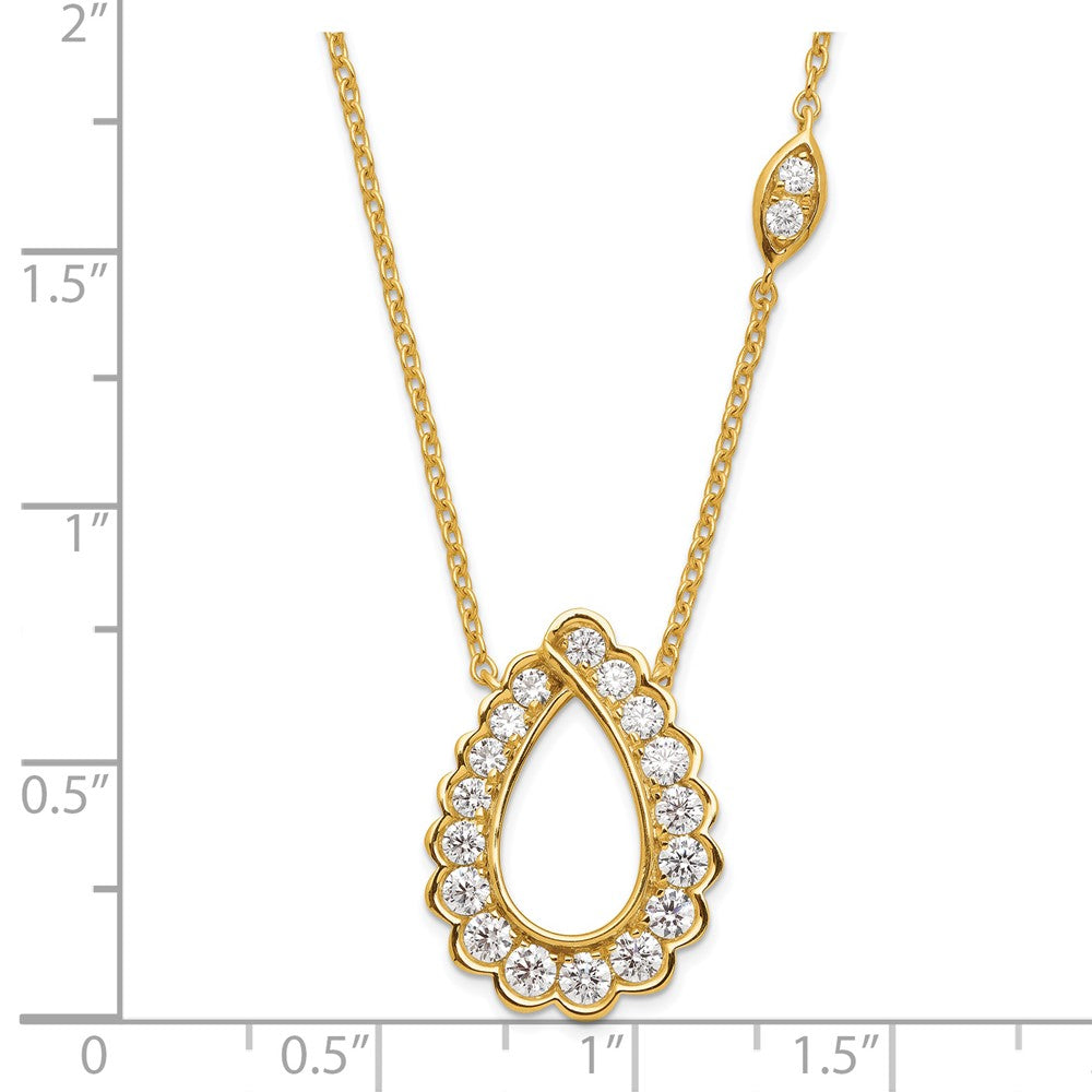 14k 3/4ct Lab Grown Diamond VS/SI+ G+ Comp 18in Teardrop Necklace