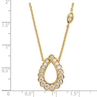 14k 3/4ct Lab Grown Diamond VS/SI+ G+ Comp 18in Teardrop Necklace
