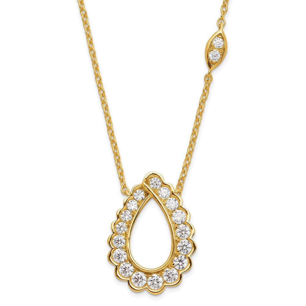 14k 3/4ct Lab Grown Diamond VS/SI+ G+ Comp 18in Teardrop Necklace