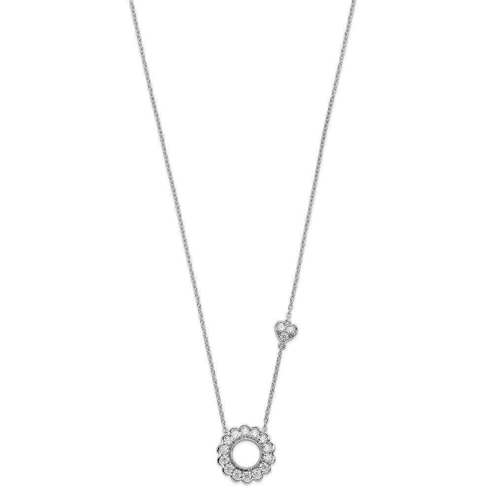 14kw 3/4ct Lab Grown Diamond VS/SI+ G+ Comp 18in Heart&Circle Necklace