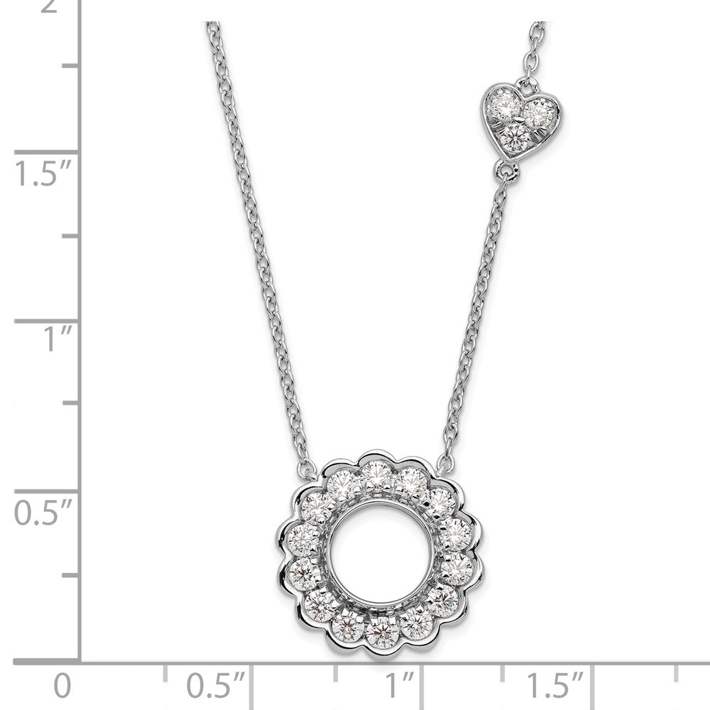 14kw 3/4ct Lab Grown Diamond VS/SI+ G+ Comp 18in Heart&Circle Necklace
