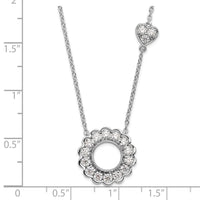 14kw 3/4ct Lab Grown Diamond VS/SI+ G+ Comp 18in Heart&Circle Necklace