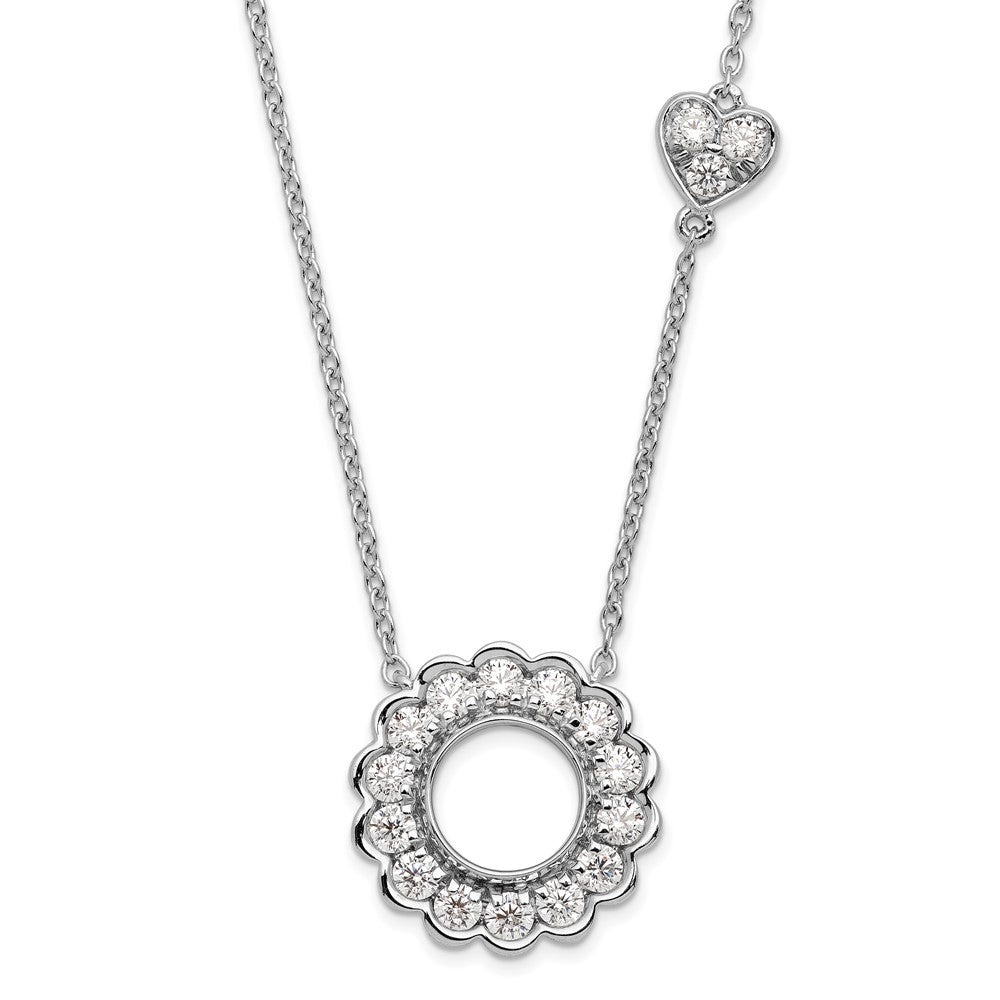 14kw 3/4ct Lab Grown Diamond VS/SI+ G+ Comp 18in Heart&Circle Necklace