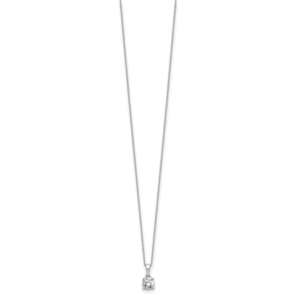 14kw 1/2ct Lab Grown Dia VS/SI+ G+ Comp 18in Solitaire Pendant Necklace