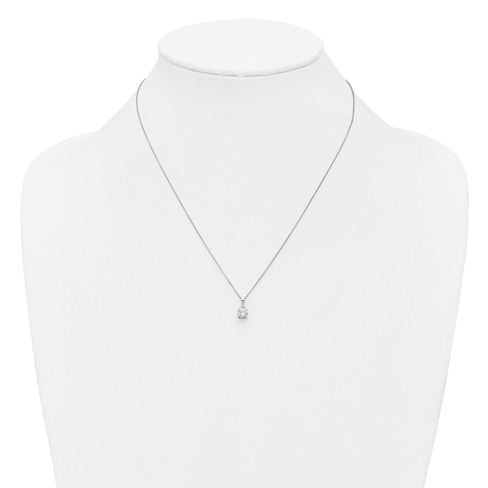 14kw 1/2ct Lab Grown Dia VS/SI+ G+ Comp 18in Solitaire Pendant Necklace