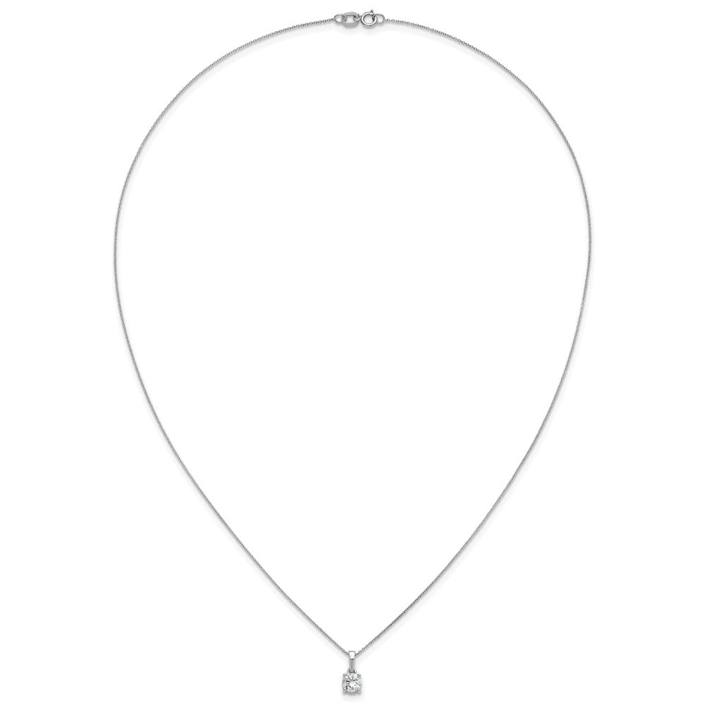14kw 1/2ct Lab Grown Dia VS/SI+ G+ Comp 18in Solitaire Pendant Necklace