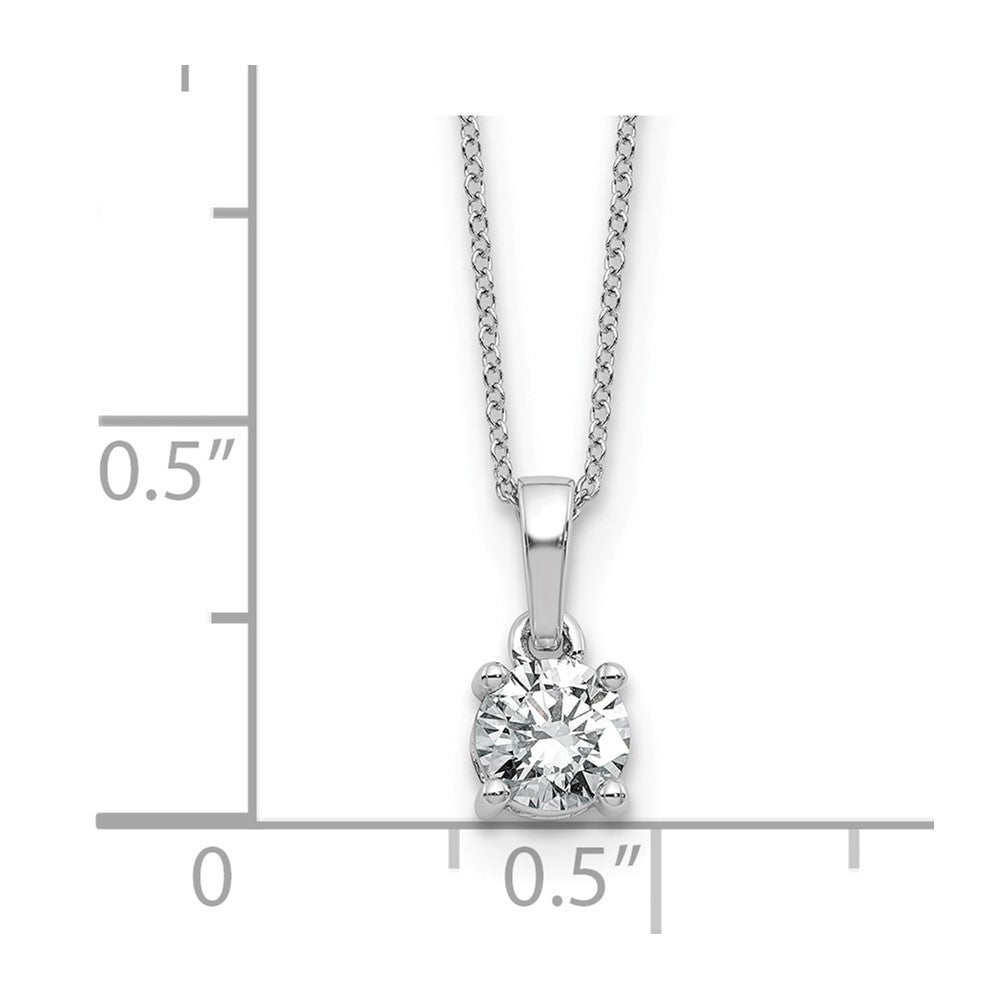 14kw 1/2ct Lab Grown Dia VS/SI+ G+ Comp 18in Solitaire Pendant Necklace