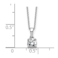 14kw 1/2ct Lab Grown Dia VS/SI+ G+ Comp 18in Solitaire Pendant Necklace