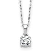 14kw 1/2ct Lab Grown Dia VS/SI+ G+ Comp 18in Solitaire Pendant Necklace