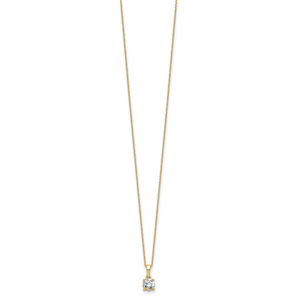 14k 1/2ct Lab Grown Dia VS/SI+ G+ Comp 18 inch Solitaire Pendant Necklace