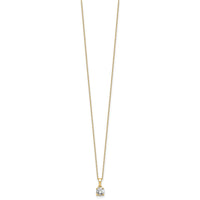 14k 1/2ct Lab Grown Dia VS/SI+ G+ Comp 18 inch Solitaire Pendant Necklace
