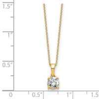 14k 1/2ct Lab Grown Dia VS/SI+ G+ Comp 18 inch Solitaire Pendant Necklace