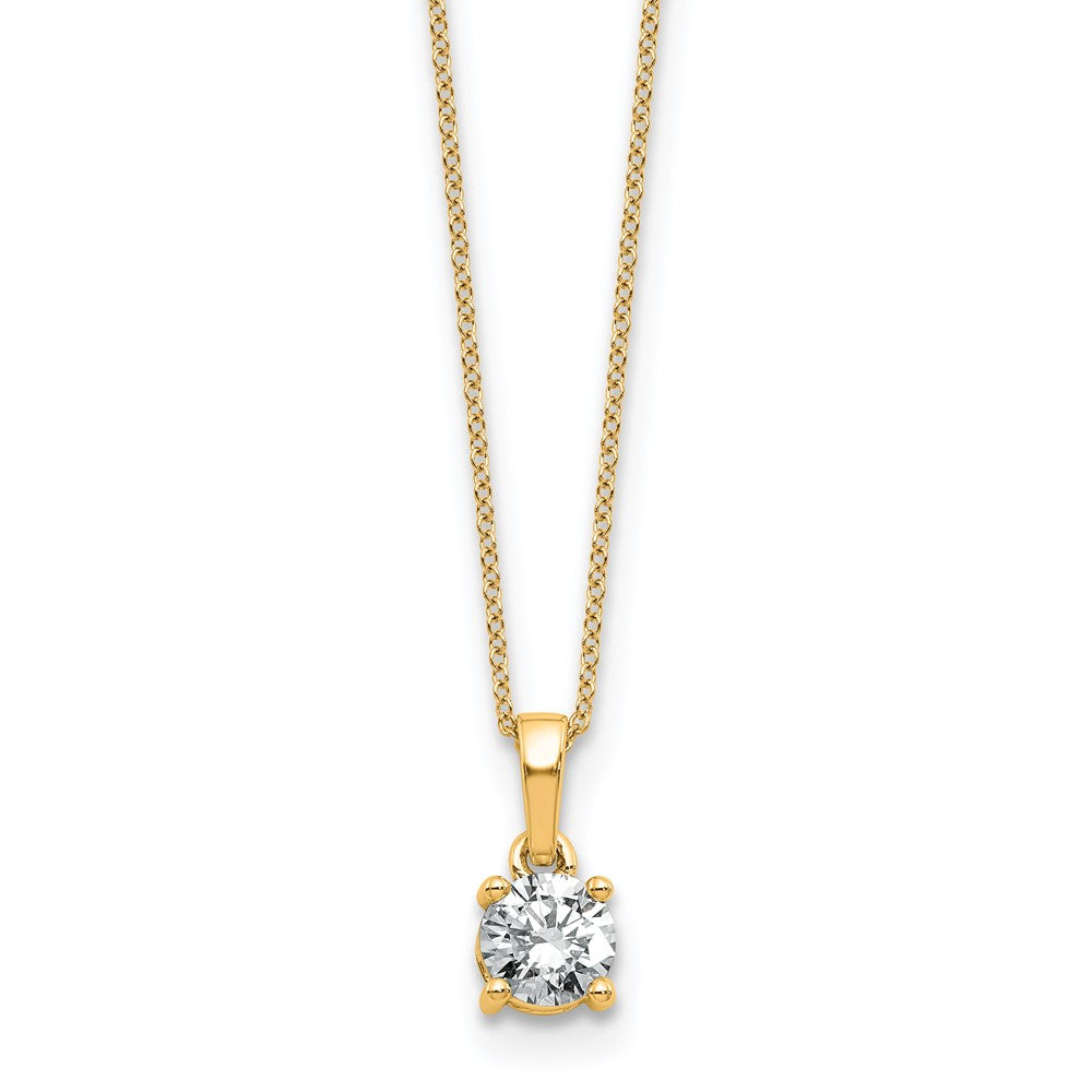 14k 1/2ct Lab Grown Dia VS/SI+ G+ Comp 18 inch Solitaire Pendant Necklace