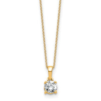 14k 1/2ct Lab Grown Dia VS/SI+ G+ Comp 18 inch Solitaire Pendant Necklace