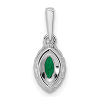14kw 1/10 ct Lab Grown Dia VS/SI+ G+ & Cr Emerald May Birthstone Pendant