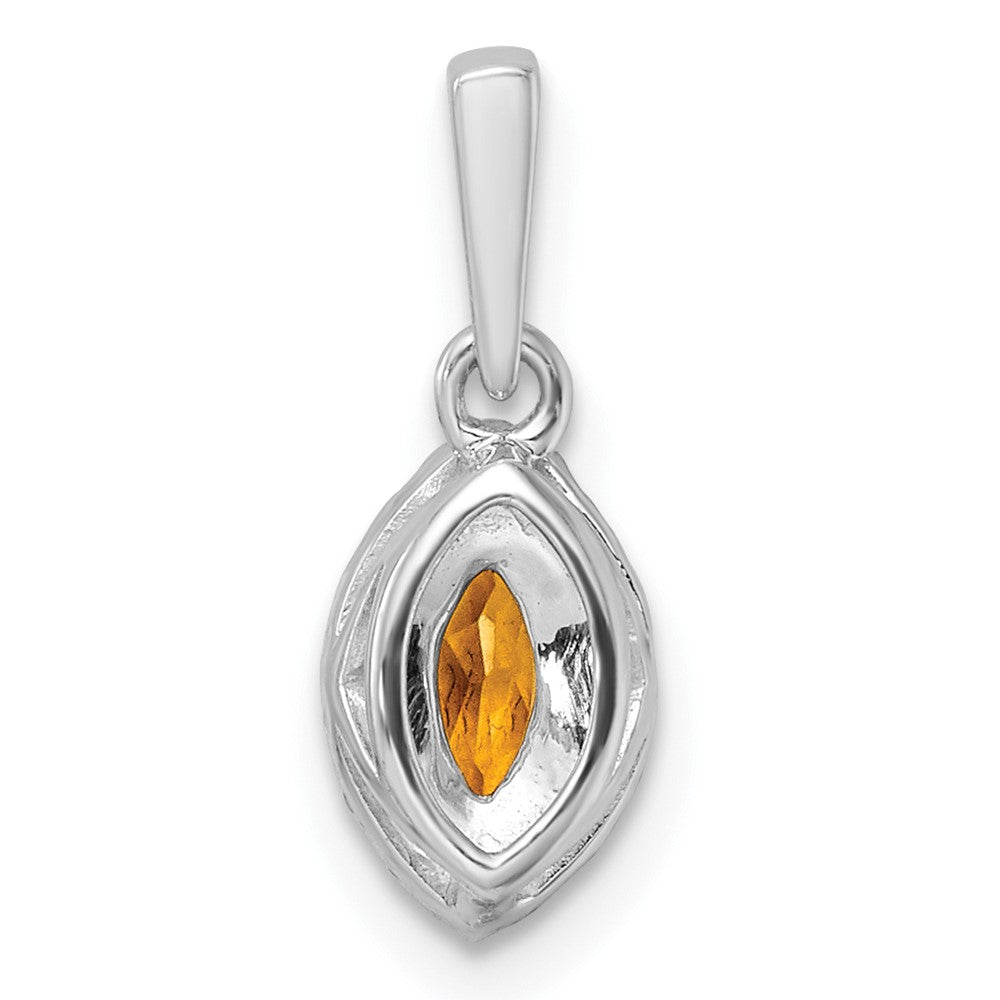 14kw 1/10 ct Lab Grown Dia VS/SI+ G+ & Citrine November Birthstone Pendant