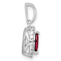 14kw 1/10 ct Lab Grown Dia VS/SI+ G+ & Cr Ruby July Birthstone Pendant