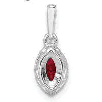 14kw 1/10 ct Lab Grown Dia VS/SI+ G+ & Cr Ruby July Birthstone Pendant