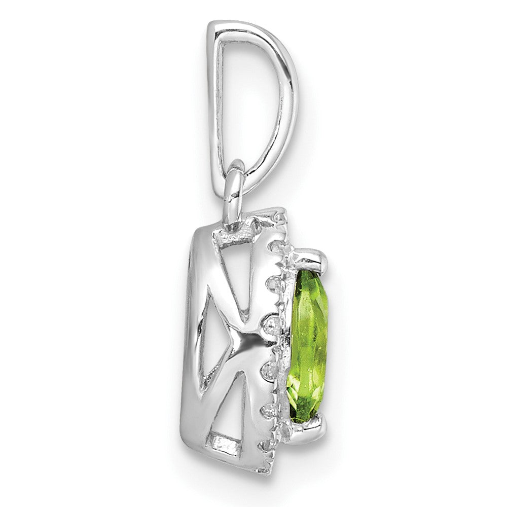 14kw 1/10 ct Lab Grown Dia VS/SI+ G+ & Peridot August Birthstone Pendant