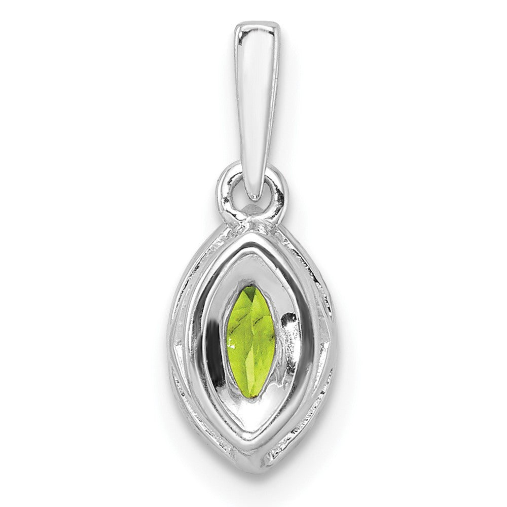 14kw 1/10 ct Lab Grown Dia VS/SI+ G+ & Peridot August Birthstone Pendant