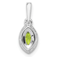 14kw 1/10 ct Lab Grown Dia VS/SI+ G+ & Peridot August Birthstone Pendant