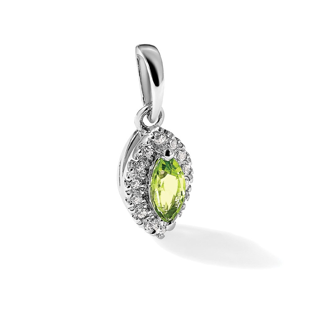 14kw 1/10 ct Lab Grown Dia VS/SI+ G+ & Peridot August Birthstone Pendant