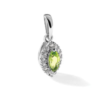 14kw 1/10 ct Lab Grown Dia VS/SI+ G+ & Peridot August Birthstone Pendant