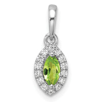 14kw 1/10 ct Lab Grown Dia VS/SI+ G+ & Peridot August Birthstone Pendant