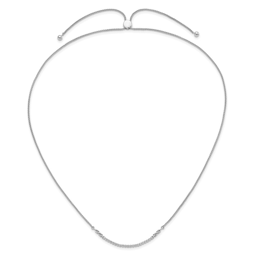 14kw 1/2 ct Lab Grown Dia VS/SI+ G+ Adjustable Tennis Style Bolo Necklace