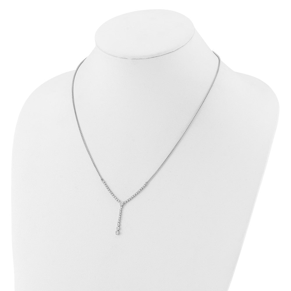 14kw 1 ct Lab Grown Diamond VS/SI+ G+ Adjust Tennis Style Bolo Necklace