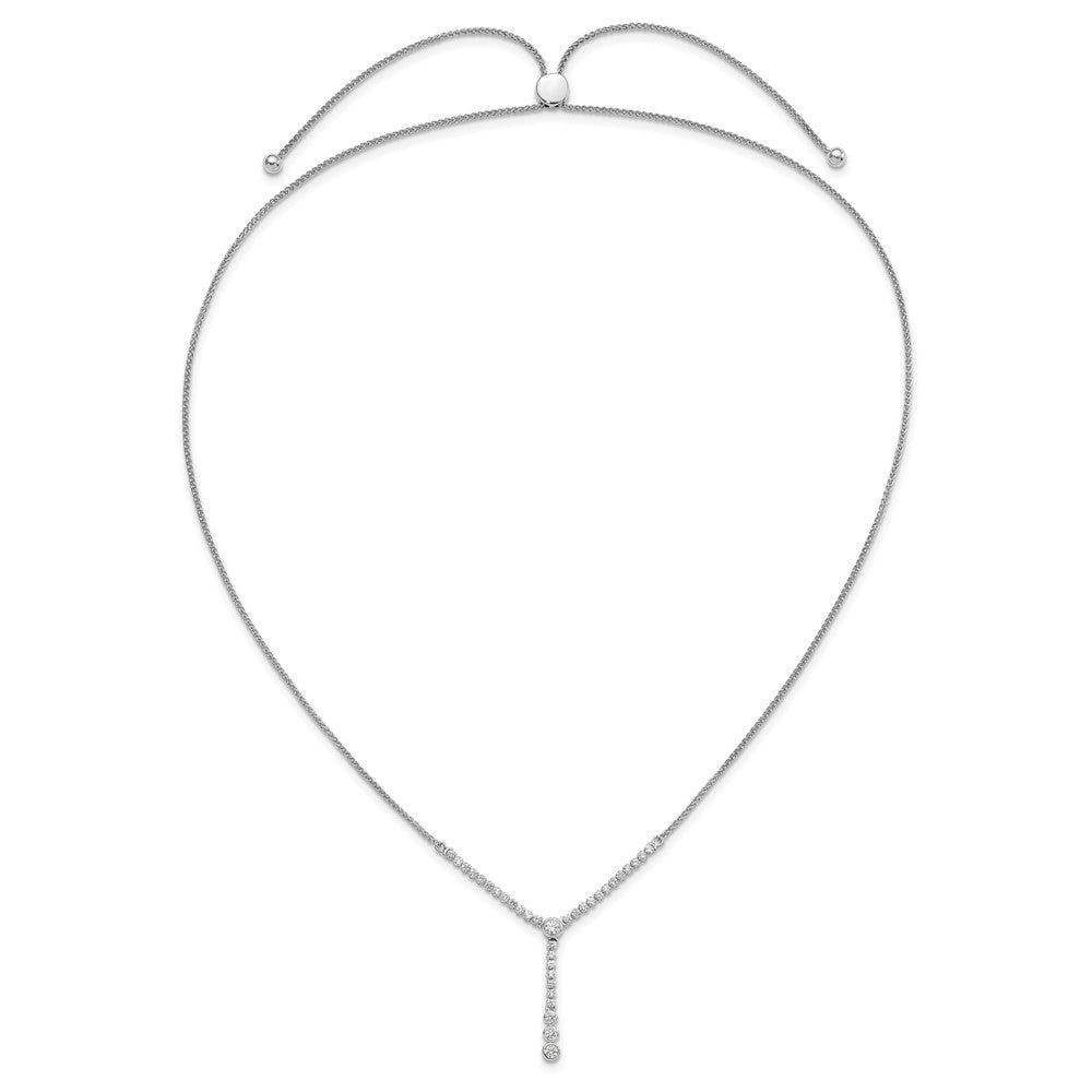 14kw 1 ct Lab Grown Diamond VS/SI+ G+ Adjust Tennis Style Bolo Necklace