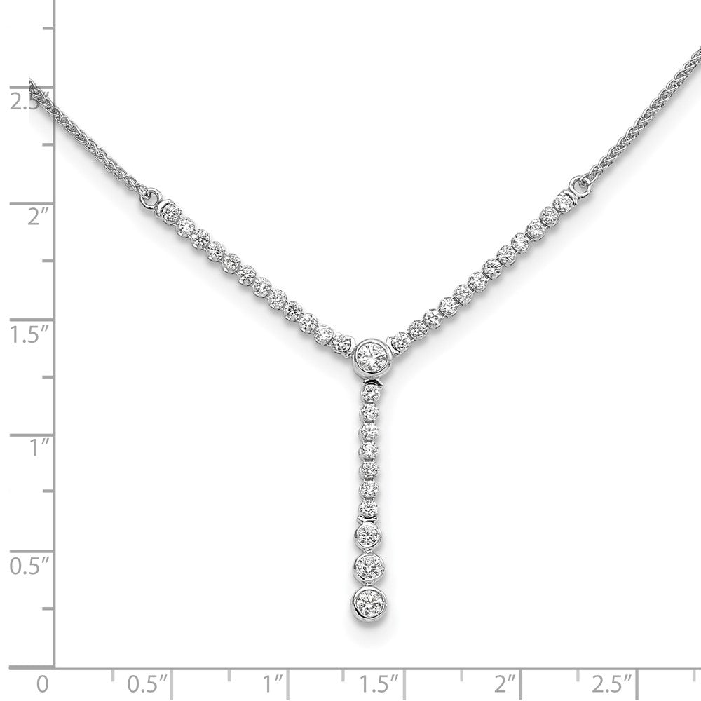 14kw 1 ct Lab Grown Diamond VS/SI+ G+ Adjust Tennis Style Bolo Necklace
