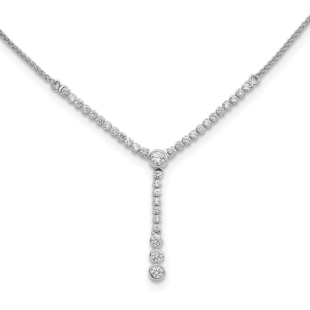 14kw 1 ct Lab Grown Diamond VS/SI+ G+ Adjust Tennis Style Bolo Necklace