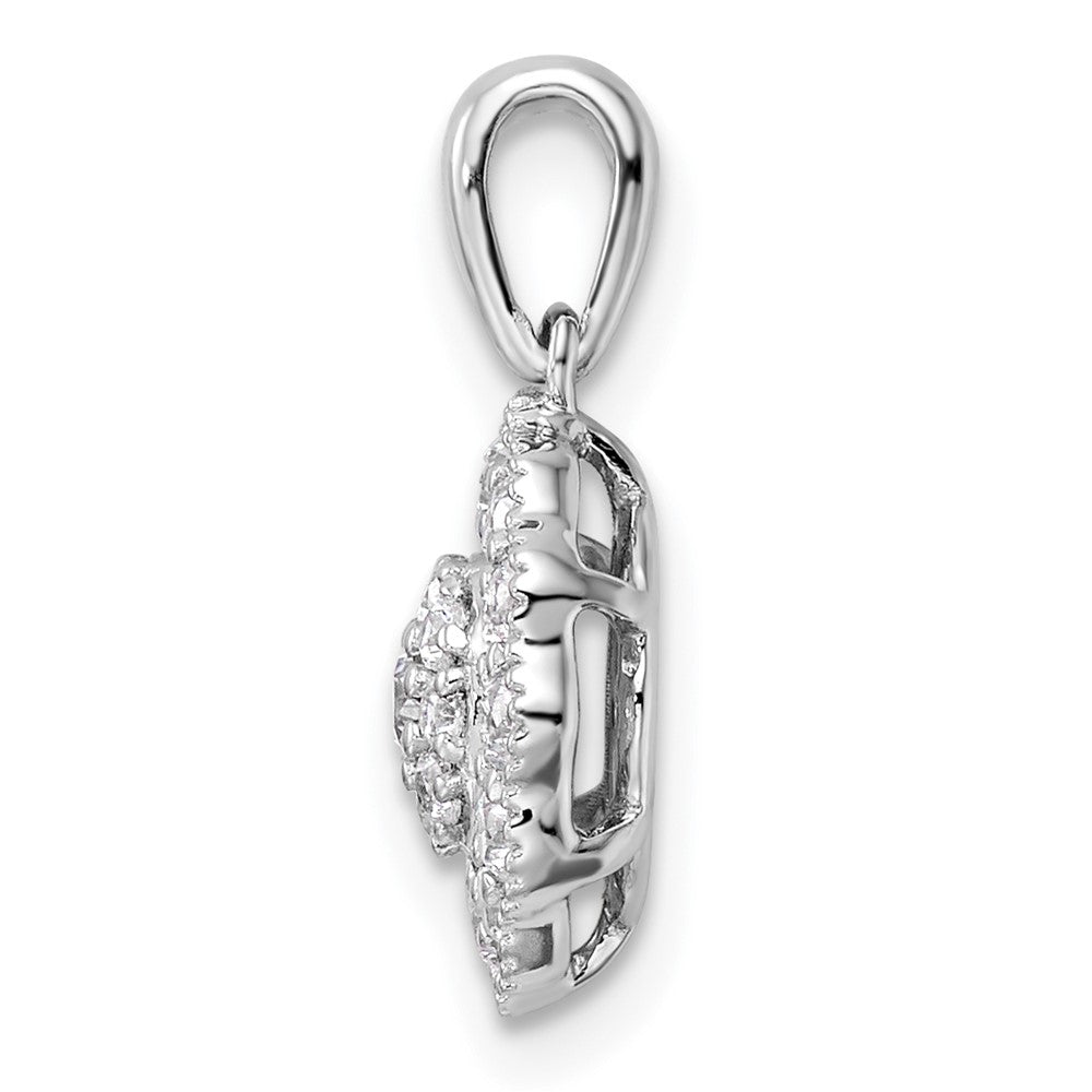 14k White Gold 1/2 ct Lab Grown Diamond VS/SI+ G+ Square Halo Pendant