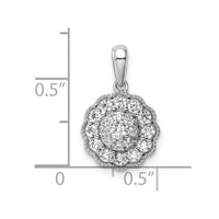 14k White Gold 1/2 ct Lab Grown Diamond VS/SI+ G+ Square Halo Pendant