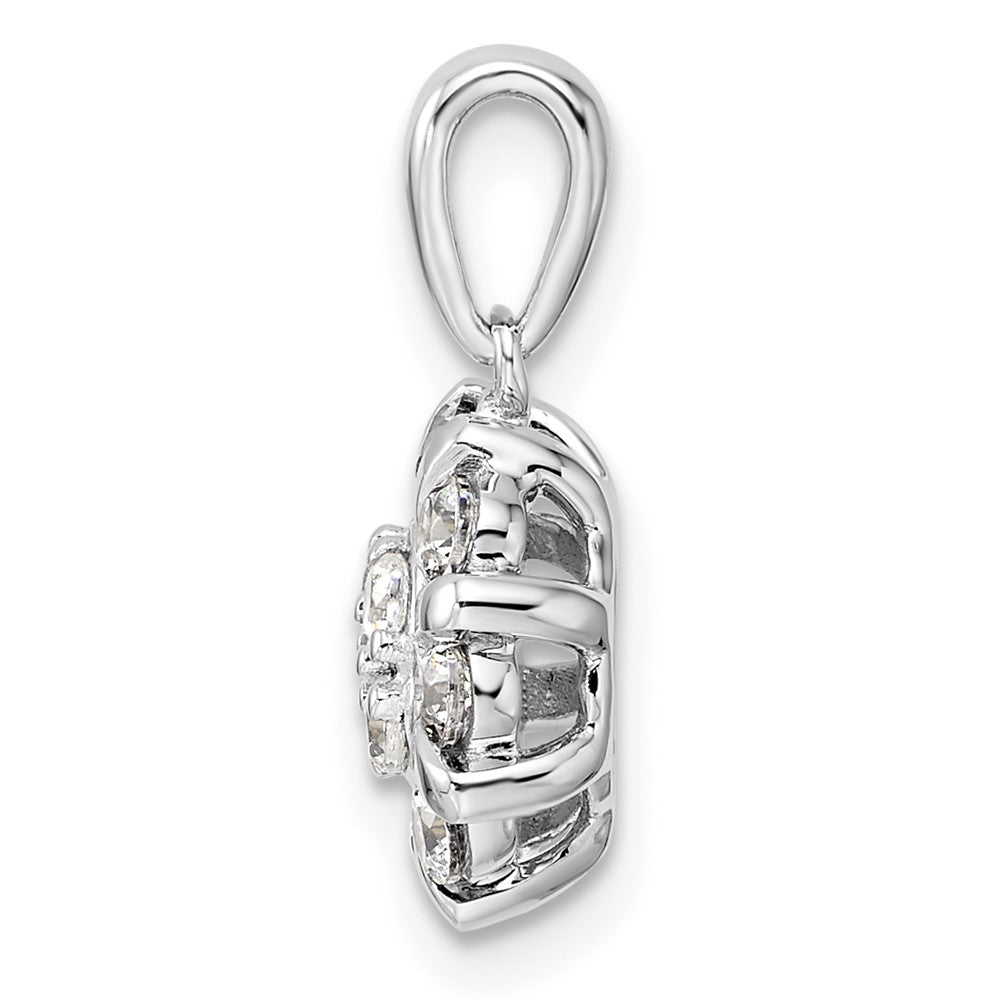 14k White Gold 1/2 ct Lab Grown Diamond VS/SI+ G+ Complete Halo Pendant