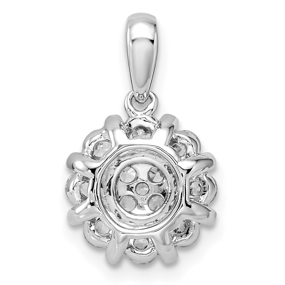 14k White Gold 1/2 ct Lab Grown Diamond VS/SI+ G+ Complete Halo Pendant