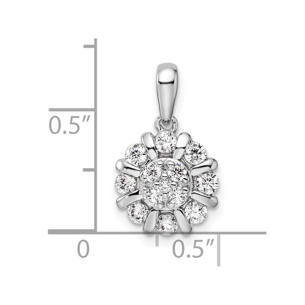 14k White Gold 1/2 ct Lab Grown Diamond VS/SI+ G+ Complete Halo Pendant