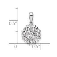 14k White Gold 1/2 ct Lab Grown Diamond VS/SI+ G+ Complete Halo Pendant
