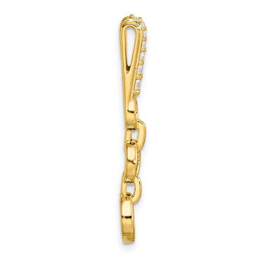 14k 1/8 ct Lab Grown Diamond VS/SI+ G+ Dangle Circle Chain Slide Pendant