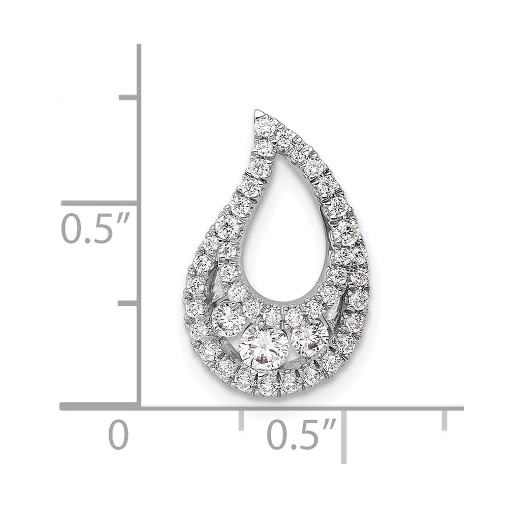 14kw 1/2ct Lab Grown Dia VS/SI+ G+ Comp Teardrop Cluster Chain Slide