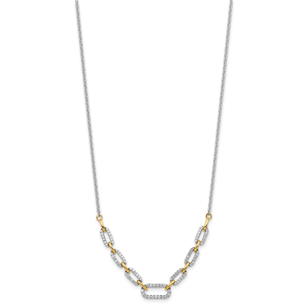 14k Two-tone 1/2ct Lab Grown Dia VS/SI+ G+ 18.25in Fashion Link Necklace