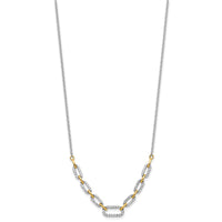 14k Two-tone 1/2ct Lab Grown Dia VS/SI+ G+ 18.25in Fashion Link Necklace