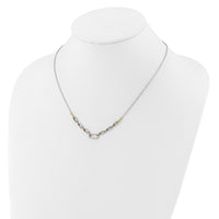 14k Two-tone 1/2ct Lab Grown Dia VS/SI+ G+ 18.25in Fashion Link Necklace